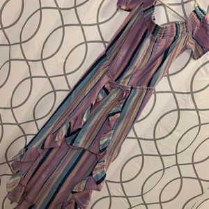 Girls multi colored romper size (M) 7/8